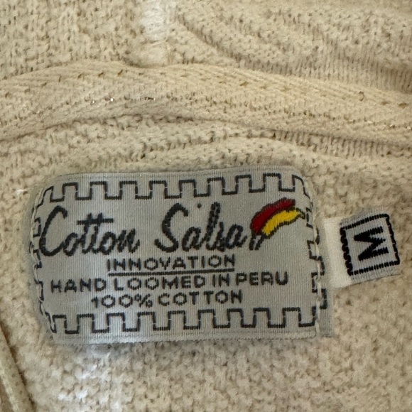 Cotton Salsa Sweater Hooded Cropped Zippered Sweatshirt - Picture 6 of 6